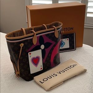 Authentic Louis Vuitton Neverfull MM GameOn Rouge